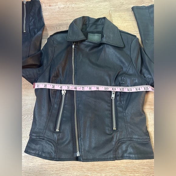 True Religion Y2K Black Cropped Moto Jacket Size XS - Picture 5 of 13